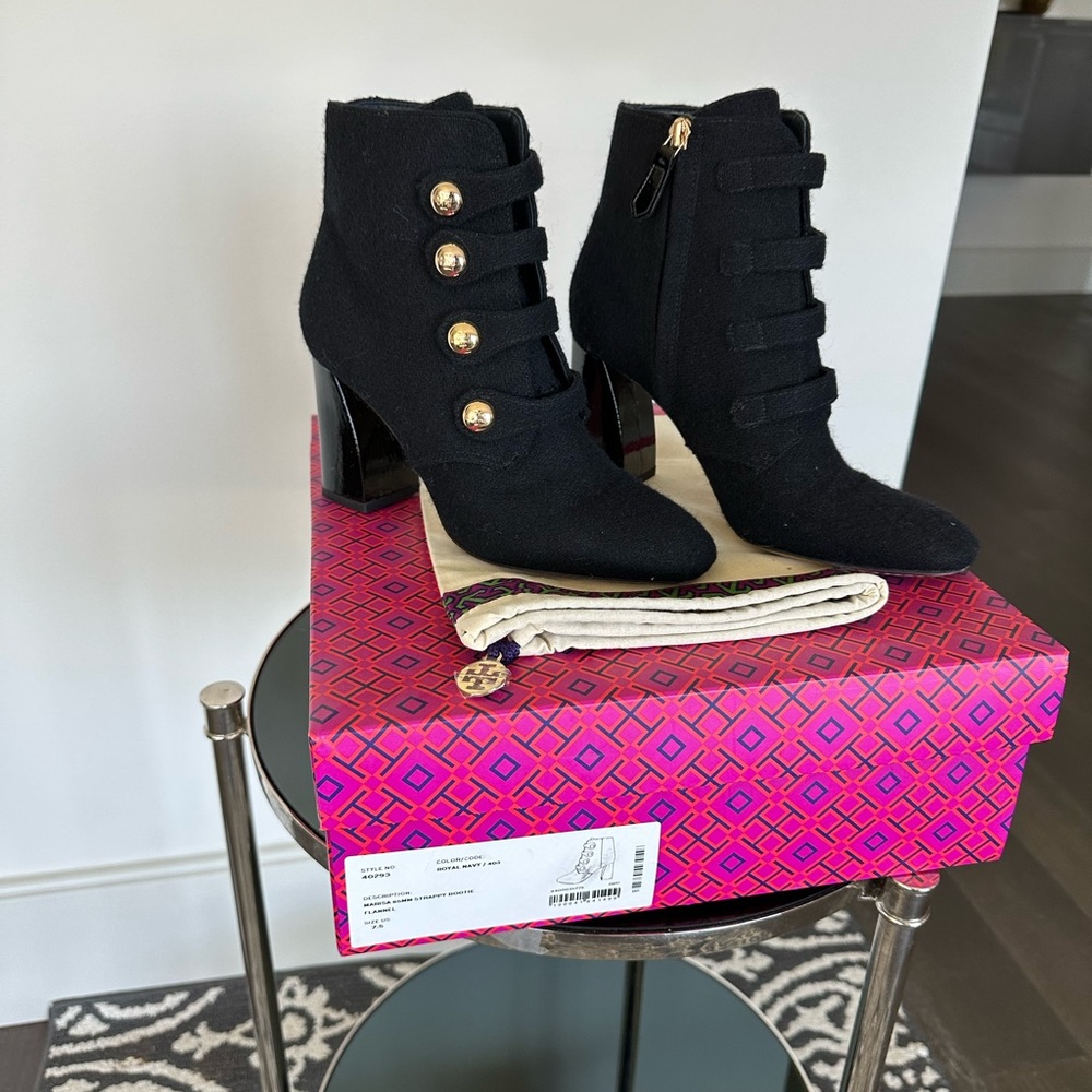 Tory Burch Marissa 85MM Strappy Bootie Flannel